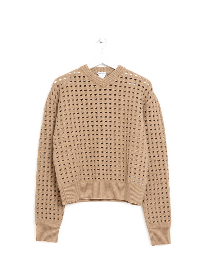 BOTTEGA VENETA Pull en Mailles Ouvertes Beige