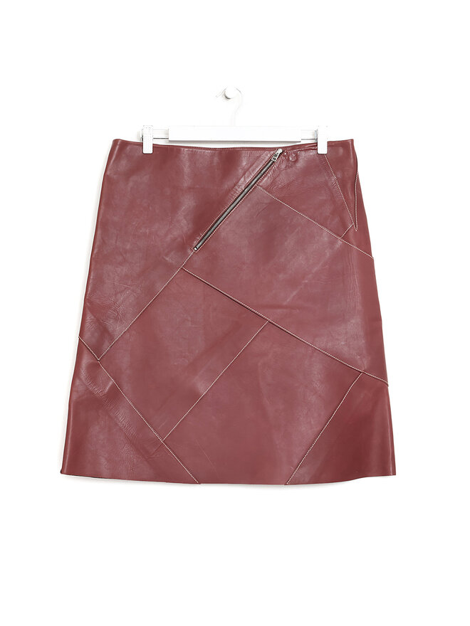 BOTTEGA VENETA Jupe en cuir grainé à panneaux