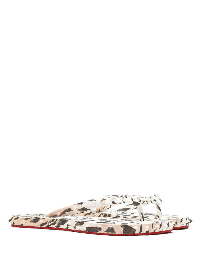 Christian Louboutin Tongs à Imprimé Animal et Clous