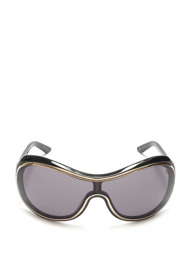 VALENTINO Lunettes de soleil rectangulaires à accents dorés