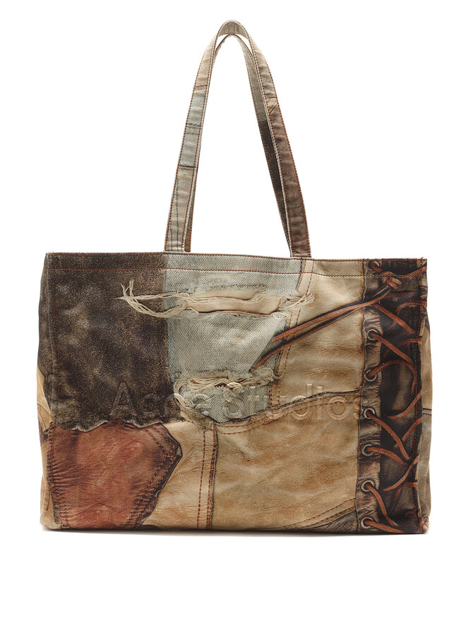Acne Studios Cabas en coton imprimé trompe l'oeil