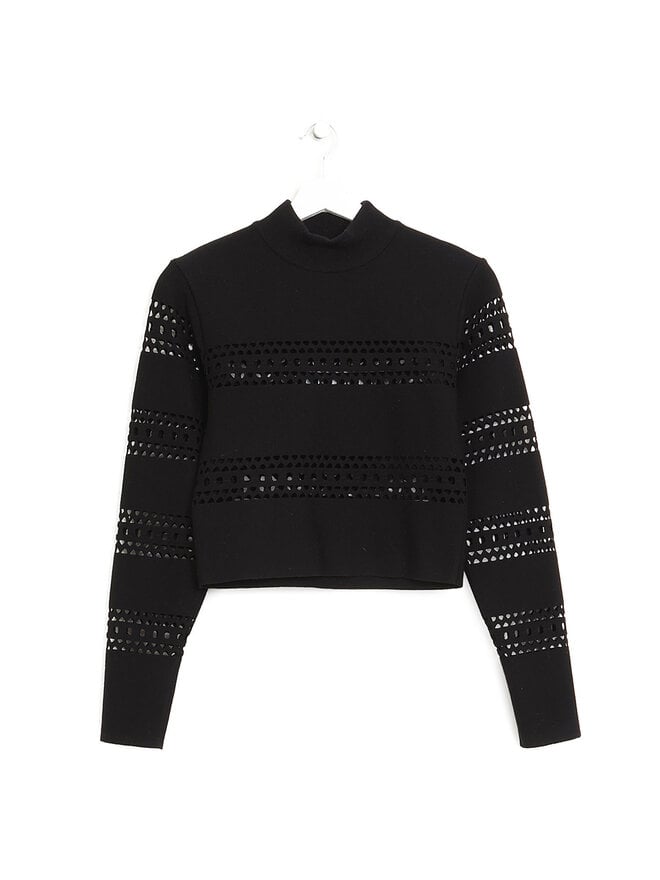 ALAÏA Eyelet Detail Turtleneck Sweater