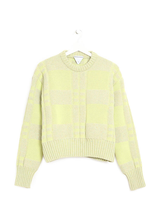 BOTTEGA VENETA Pull Tricoté Vert à Manches Longues
