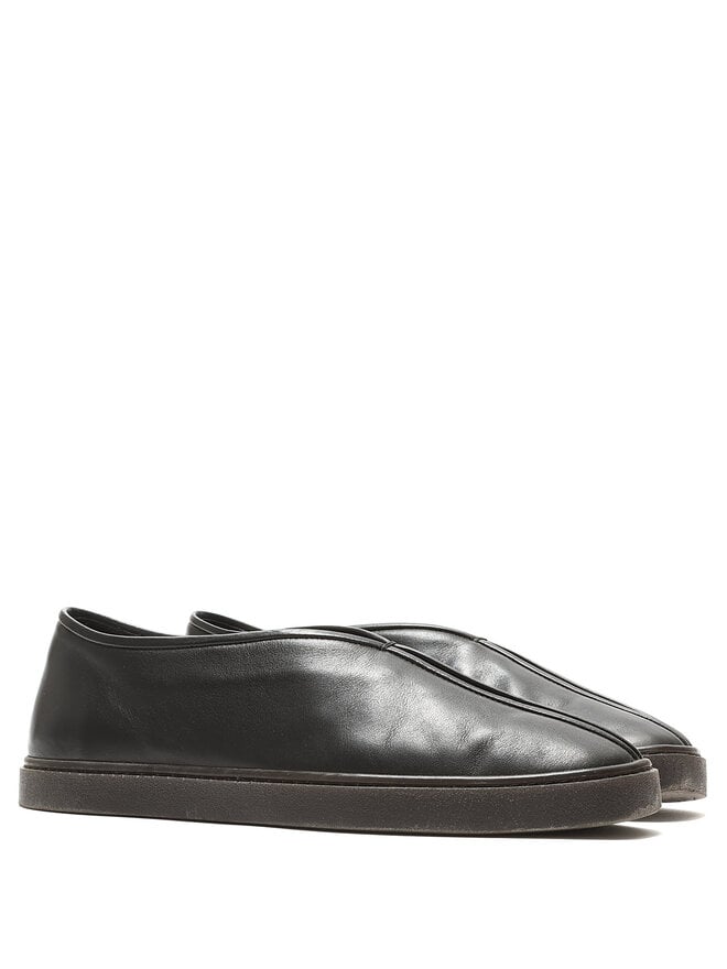 LEMAIRE Chaussures à enfiler en cuir Piped