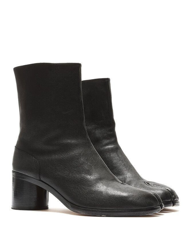 Maison Margiela Bottes à Orteils Fendus en Cuir par Maison Margiela