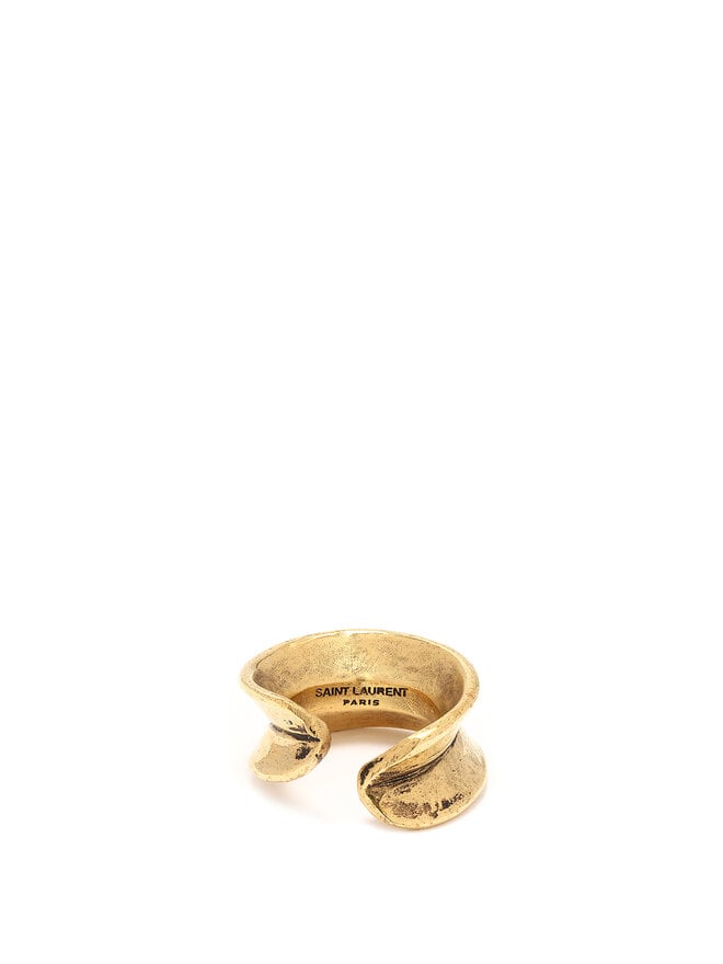 SAINT LAURENT Bague en métal doré