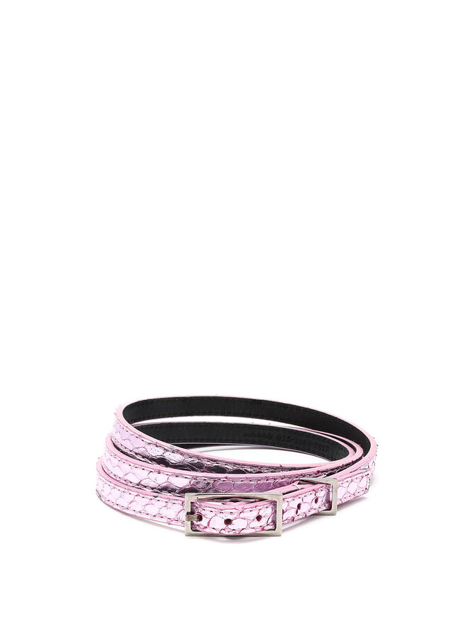 Yves Saint Laurent Rive Gauche Collier ras-du-cou texturé en peau de serpent métallique