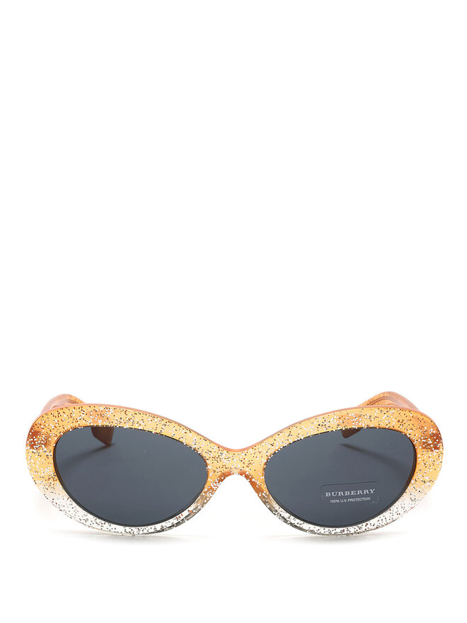 BURBERRY Oval Glitter Frame Sunglasses