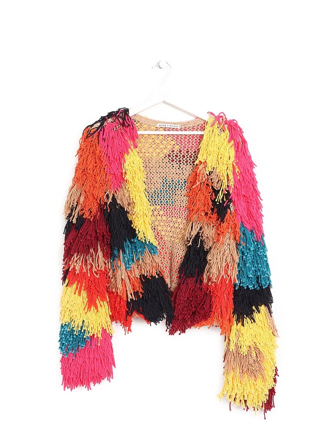 Alice + Olivia Veste à Franges Multicolore