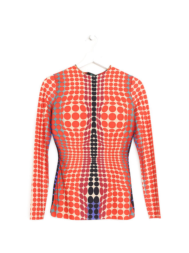 Jean Paul Gaultier MAILLE Haut à Manches Longues Motif Abstrait