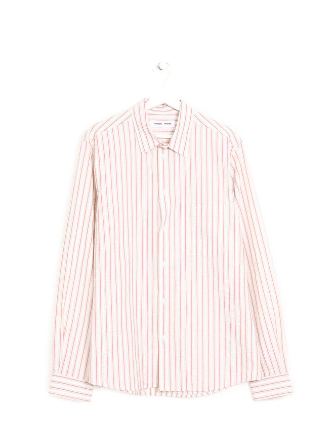 SAMSOE SAMSOE Chemise à Manches Longues Rouge et Blanche
