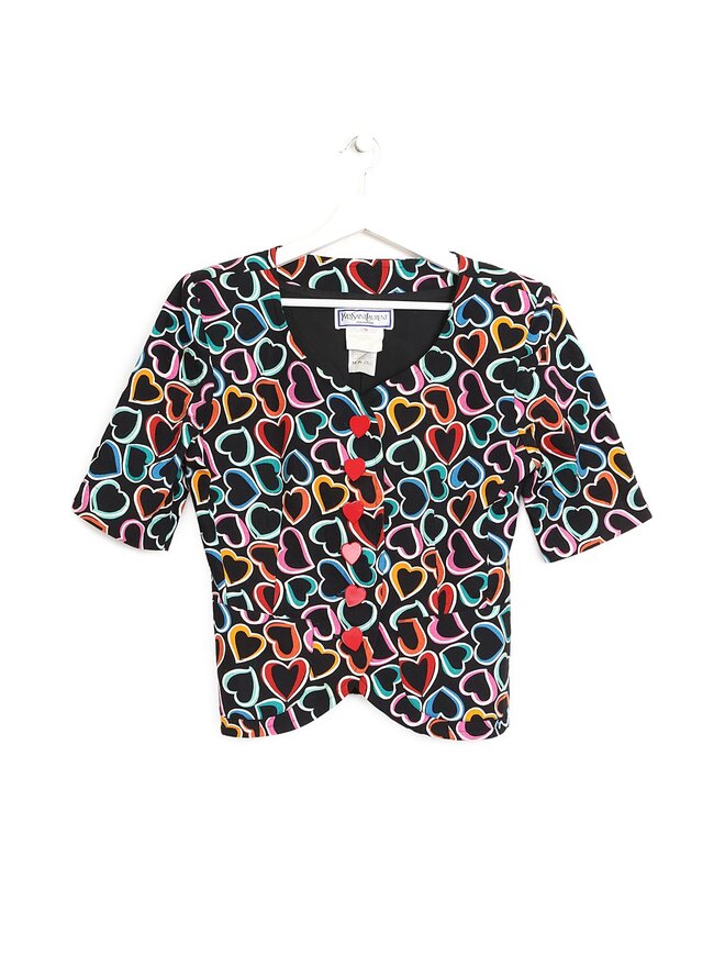Yves Saint Laurent Chemise à motif coeur