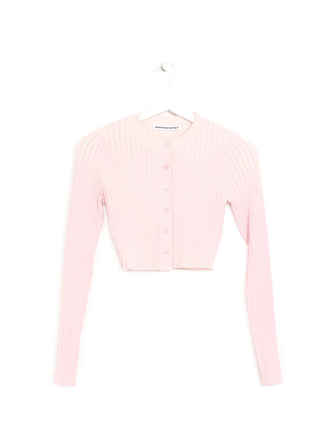ALEXANDERWANG.T Ribbed Cropped Knit Cardigan