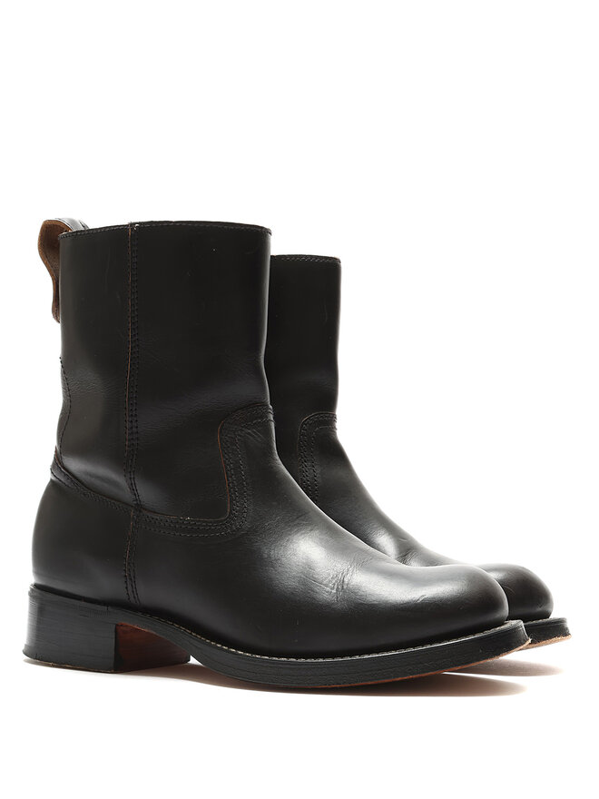 YMC X GRENSON Classic Black Leather Slip-On Boots