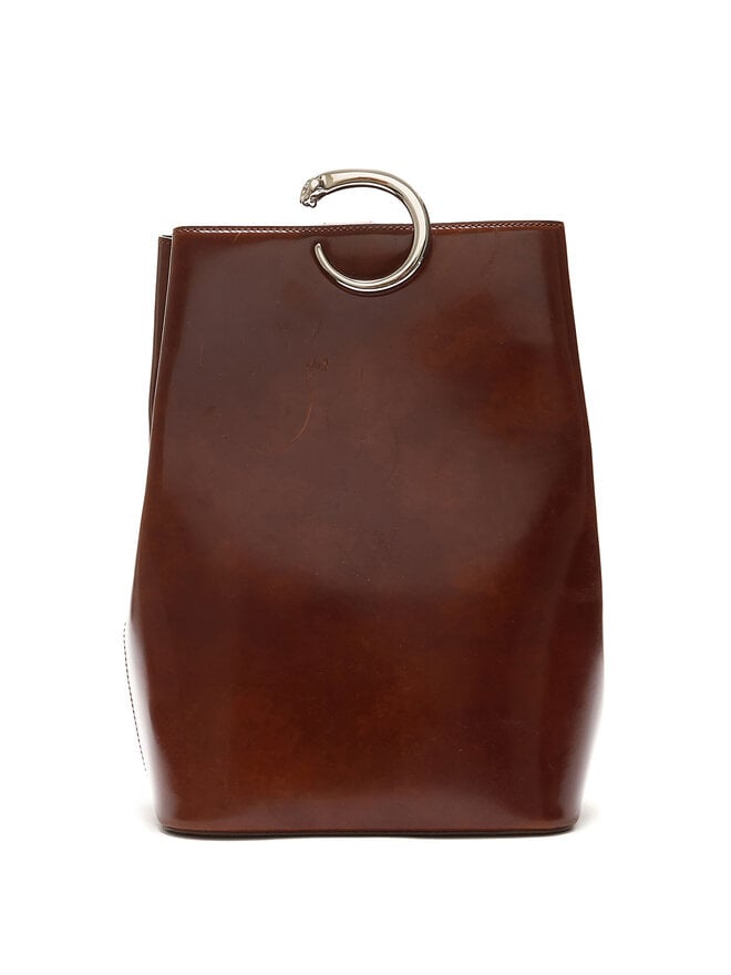 Cartier Sac à main en cuir brun Cartier