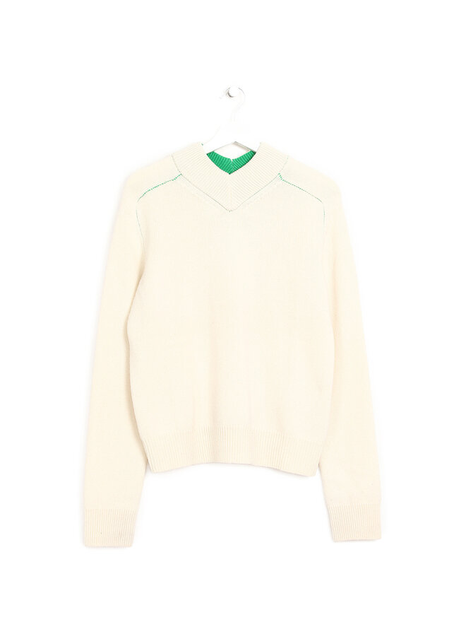 BOTTEGA VENETA Pull en Laine Blanc Cassé