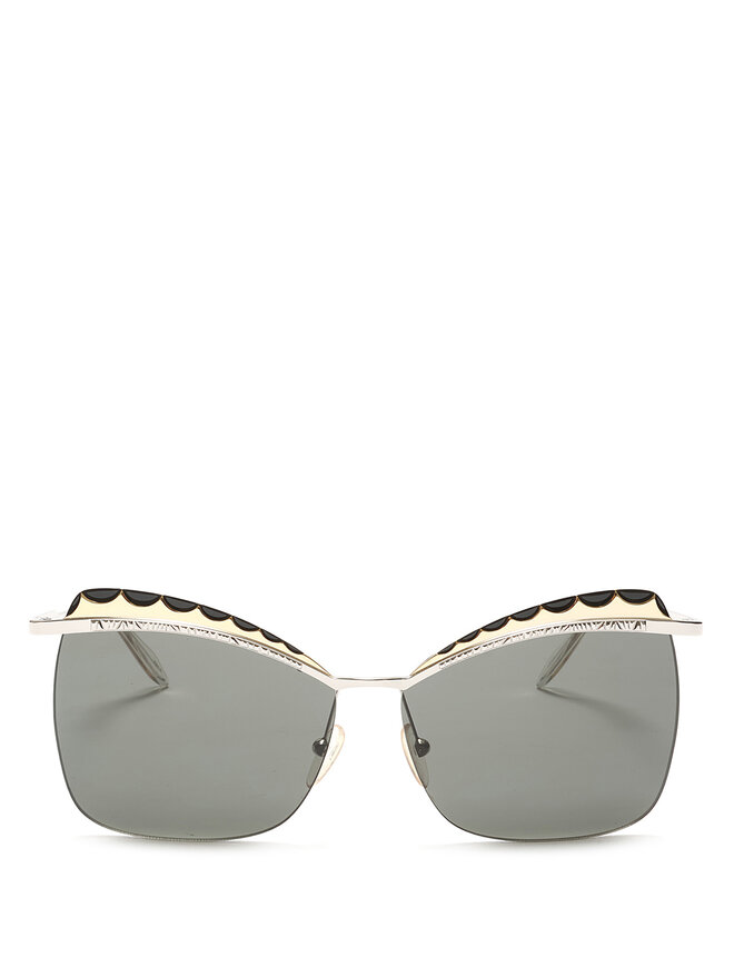 Alexander McQueen Lunettes de soleil à monture métallique