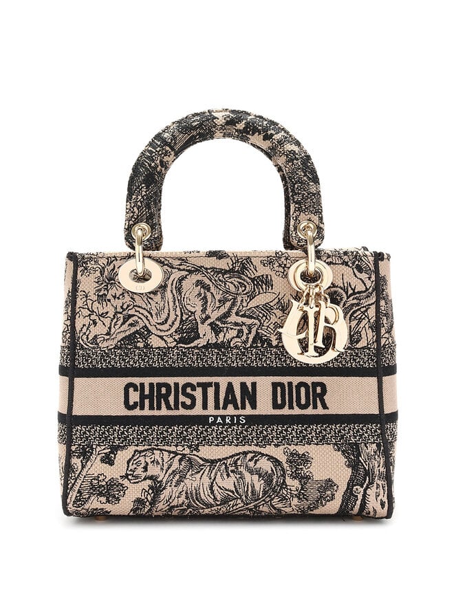 DIOR Toile de Jouy Reverse Embroidery Medium Lady D-Lite Bag