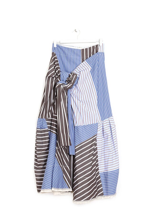 MARNI Jupe Midi Asymétrique à Rayures
