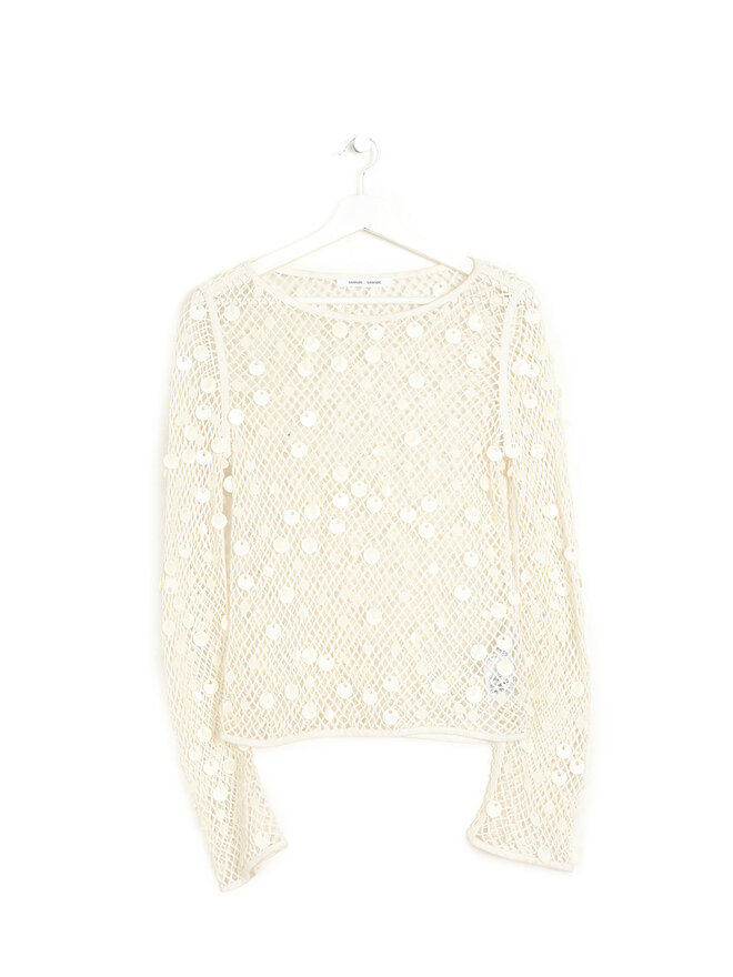SAMSOE SAMSOE Sheer Long Sleeve Sweater
