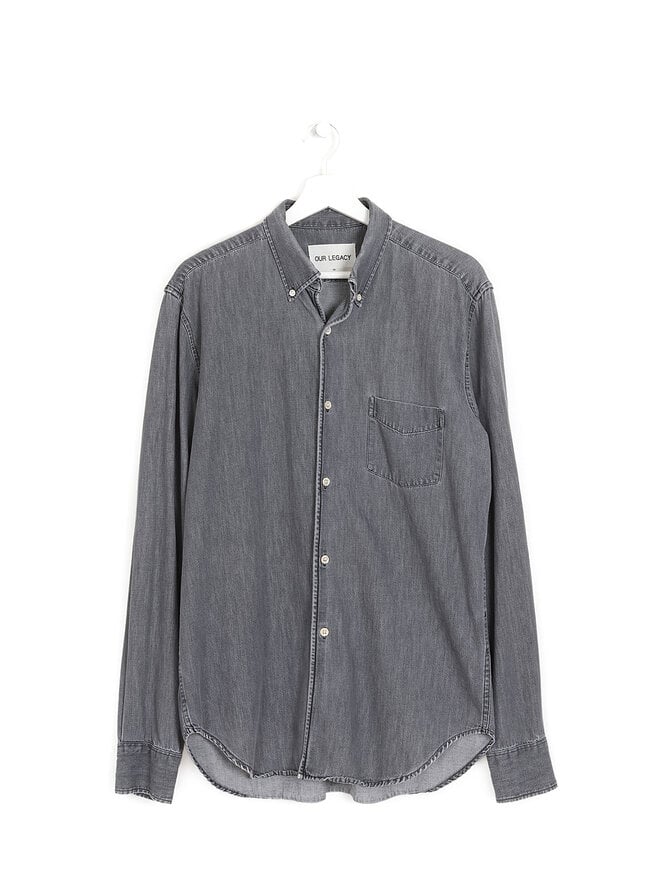 OUR LEGACY Chemise grise à manches longues en coton