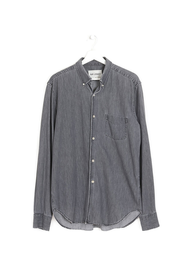 OUR LEGACY Grey Long Sleeve Cotton Shirt