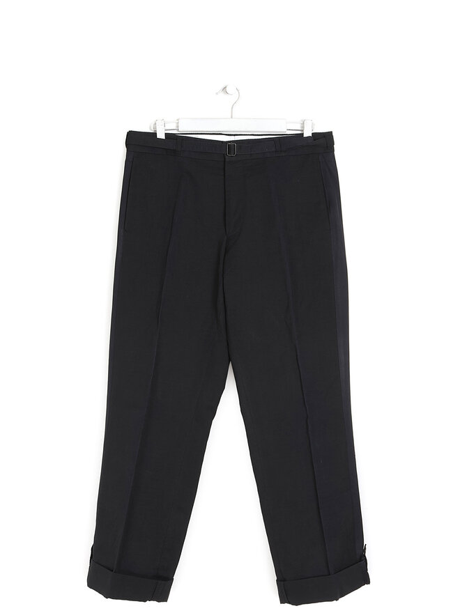DRIES VAN NOTEN Integrated Belt Black Pants