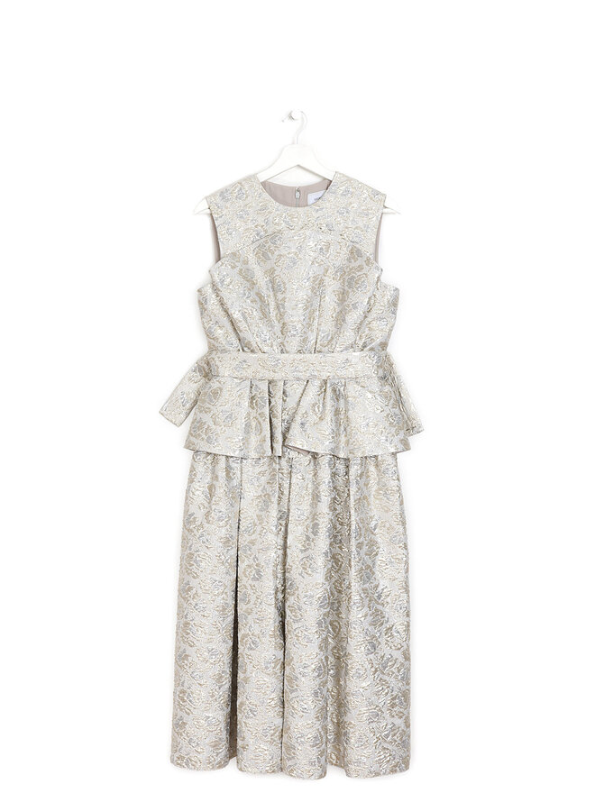 ERDEM Robe Midi Métallisée à Effet Cloqué