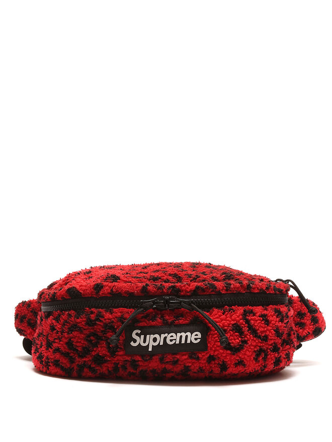 Supreme Leopard Print Fleece Belt Bag