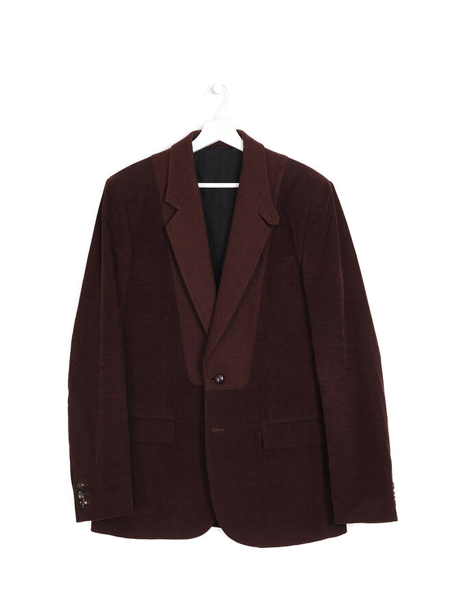 Maison Margiela Veston en Velours Côtelé Brun