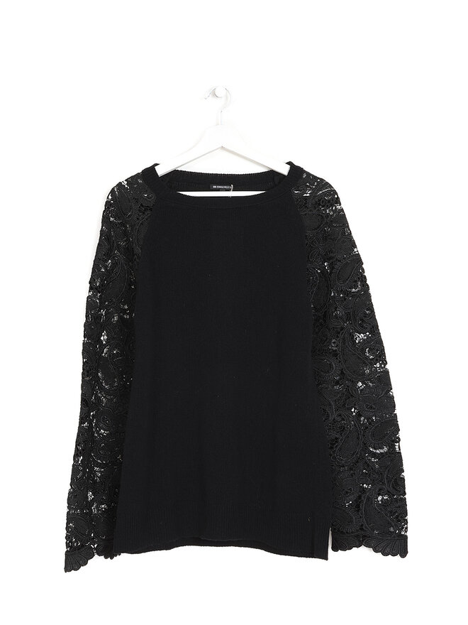 ANN DEMEULEMEESTER Lace Knit Sweater