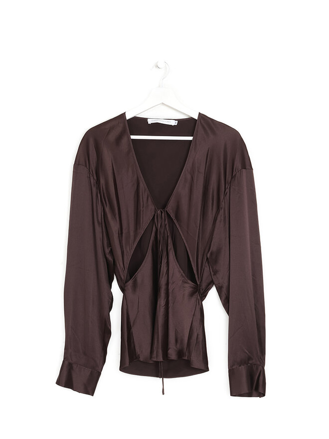 Christopher Esber Silk Tie-Front Shirt
