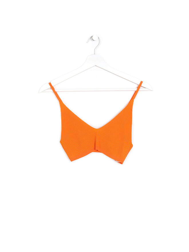 JACQUEMUS Haut à col Halter Orange Vif