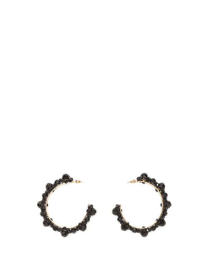 Simone Rocha Boucles d'oreilles créoles dorées à perles