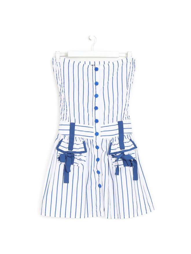 Jean Paul Gaultier Striped Sleeveless Button-Front Dress