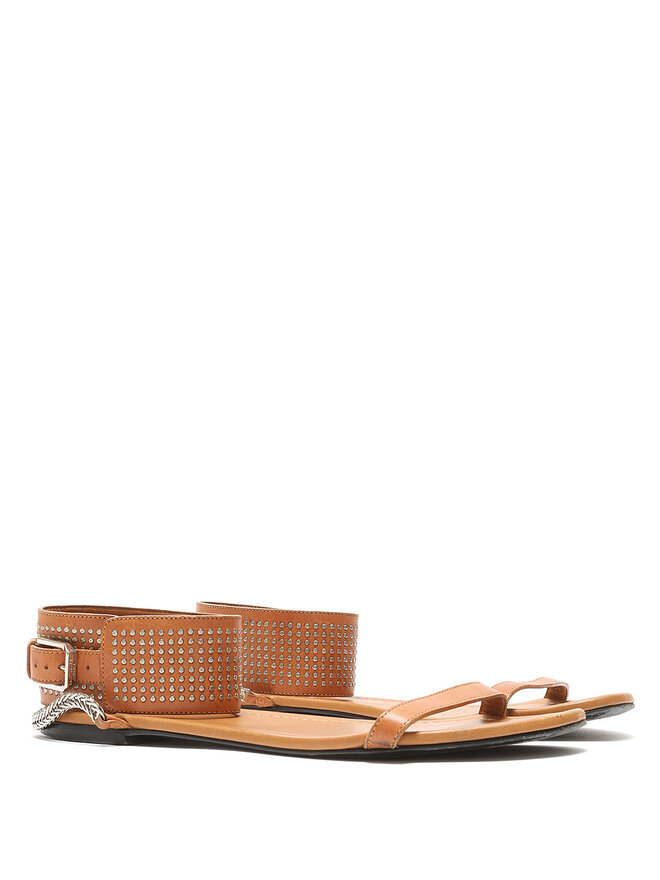 SAINT LAURENT Sandales en cuir avec chaîne