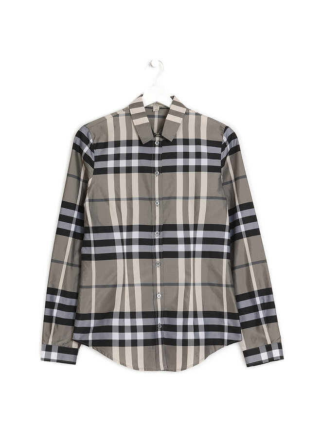 BURBERRY Chemise à manches longues à carreaux et damiers