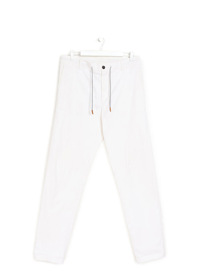 Pantalon Blanc à Cordon Décontracté