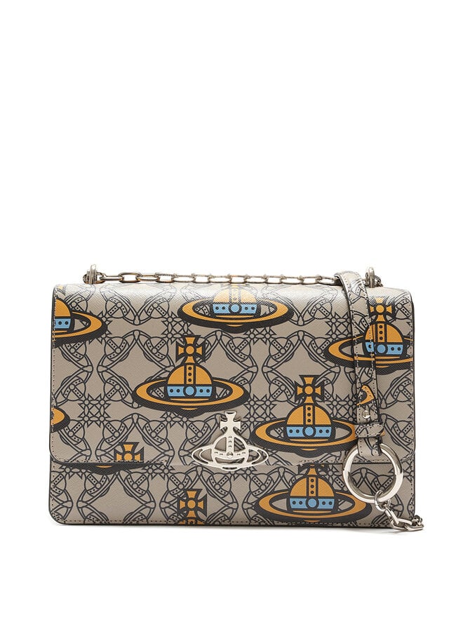 Vivienne Westwood Monogrammed Grey Leather Handbag