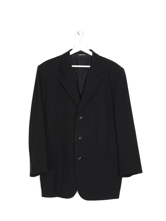 Rei Kawakubo Notch Lapel Black Blazer