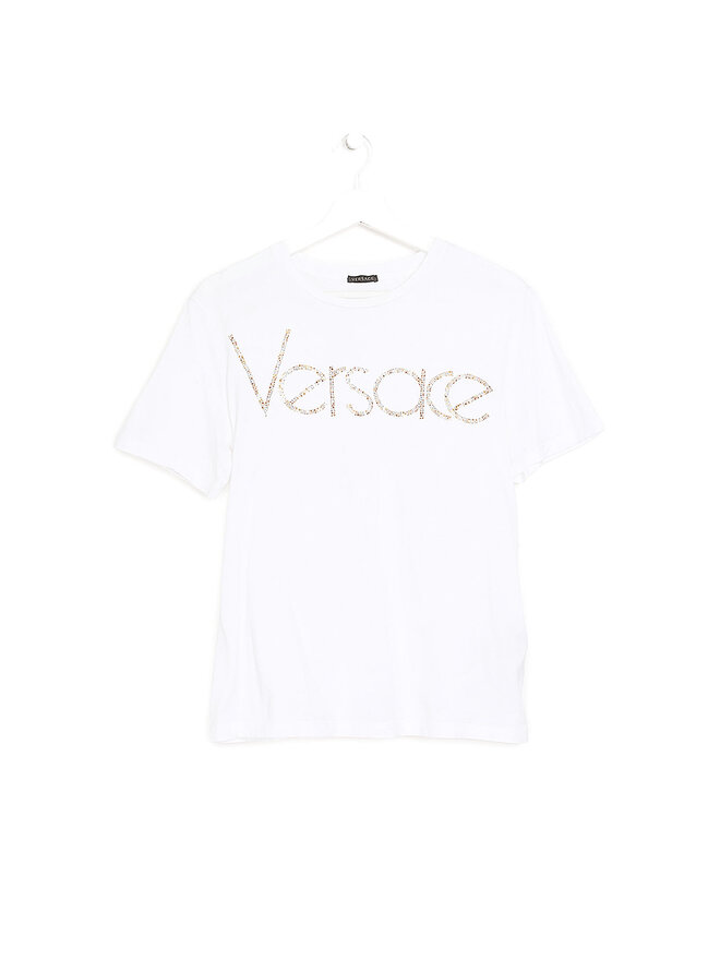 VERSACE Crystal Embellished Cotton T-Shirt