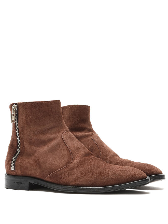 GIVENCHY Bottines en Suède à Fermetures Éclair Multiples