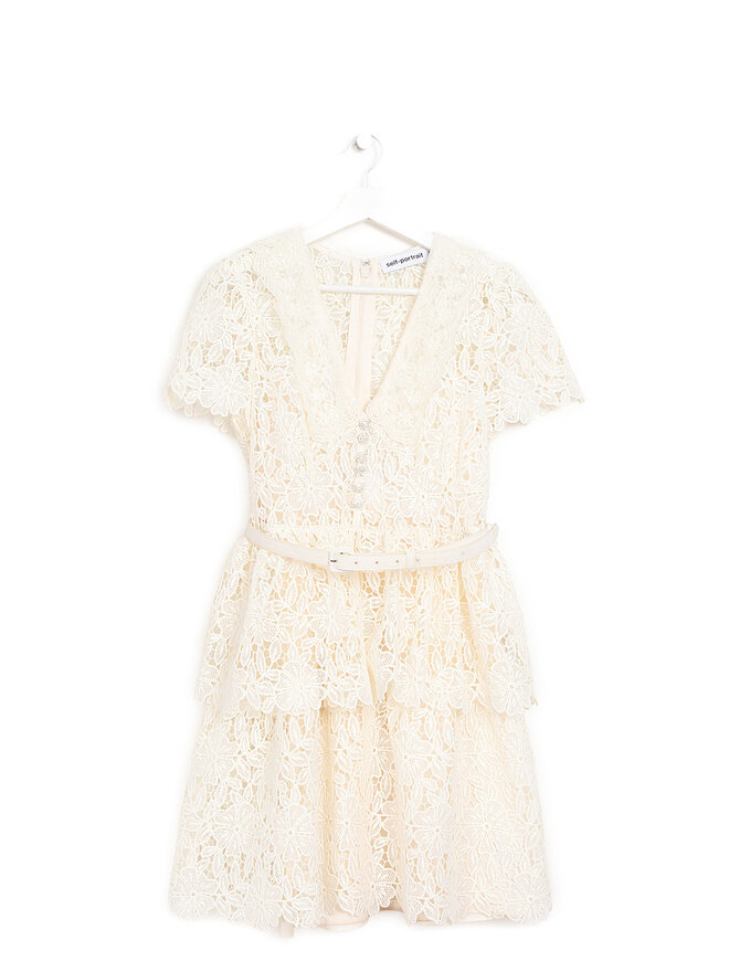 Self-Portrait Short Sleeve Embroidered Blouse