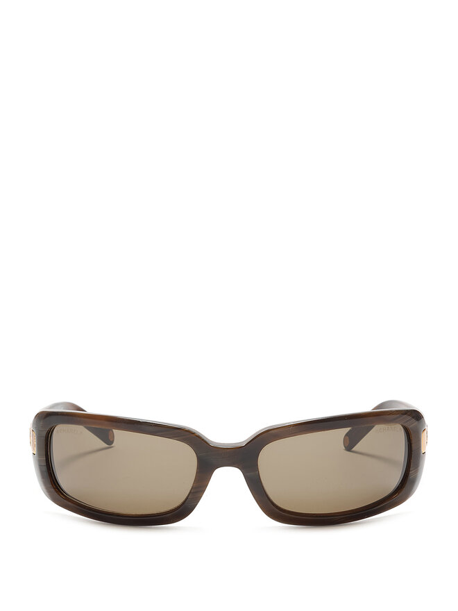CHANEL Rectangular Acetate Sunglasses