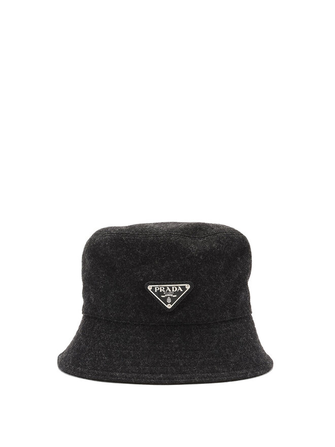 PRADA Chapeau Bob en Laine Gris