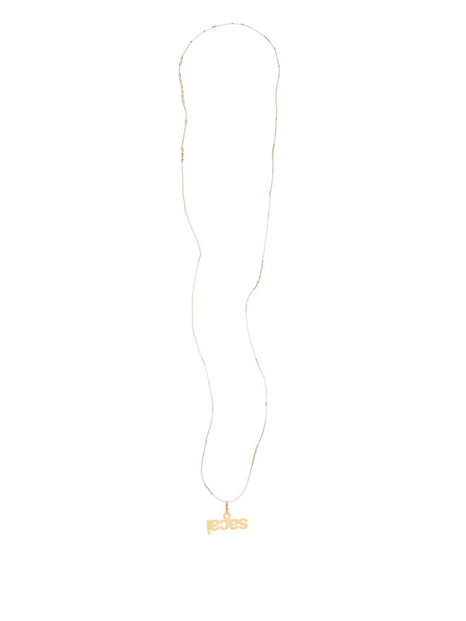 SACAI Thin Chain Logo Pendant Necklace