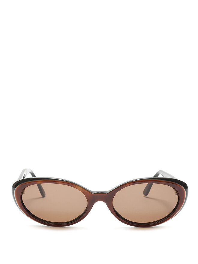 FENDI Lunettes de soleil ovales en acétate avec logo Fendi doré