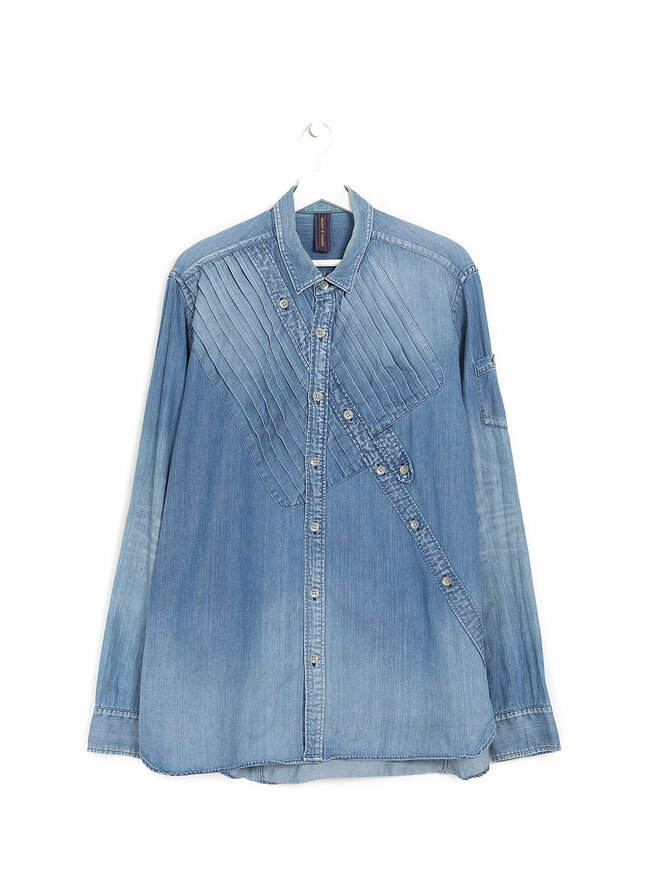 Mihara Yasuhiro Pleated Denim Shirt