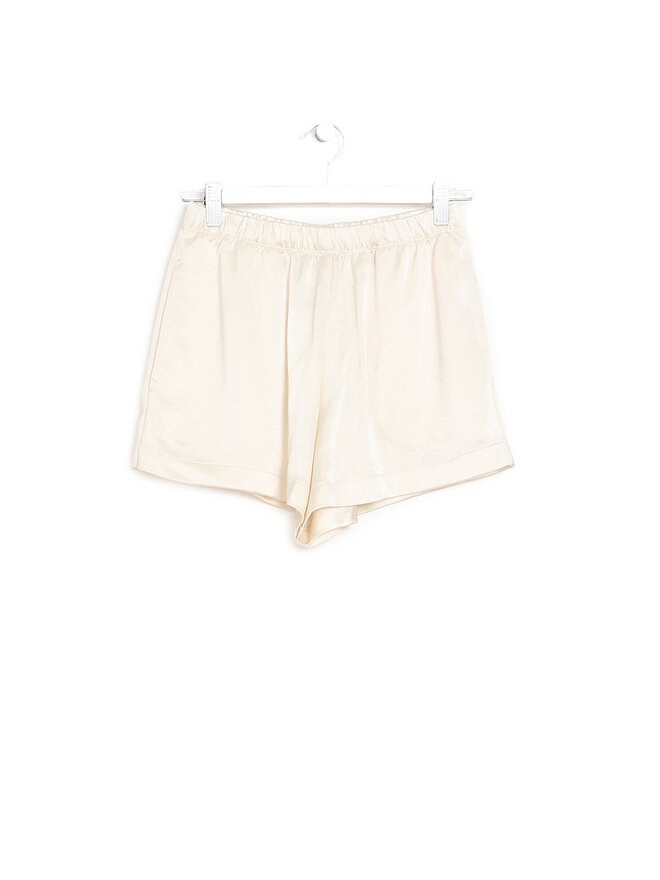 LESET Elastic Waistband White Shorts