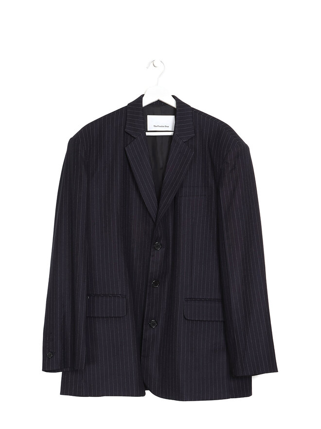 The Frankie Shop Blazer à Rayures Bleu